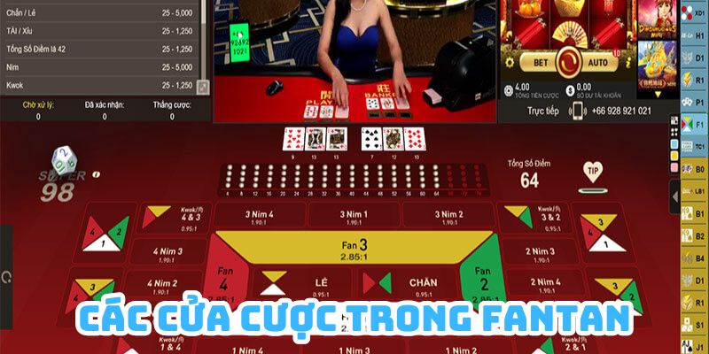 Game Fantan có đa dạng các cửa cược